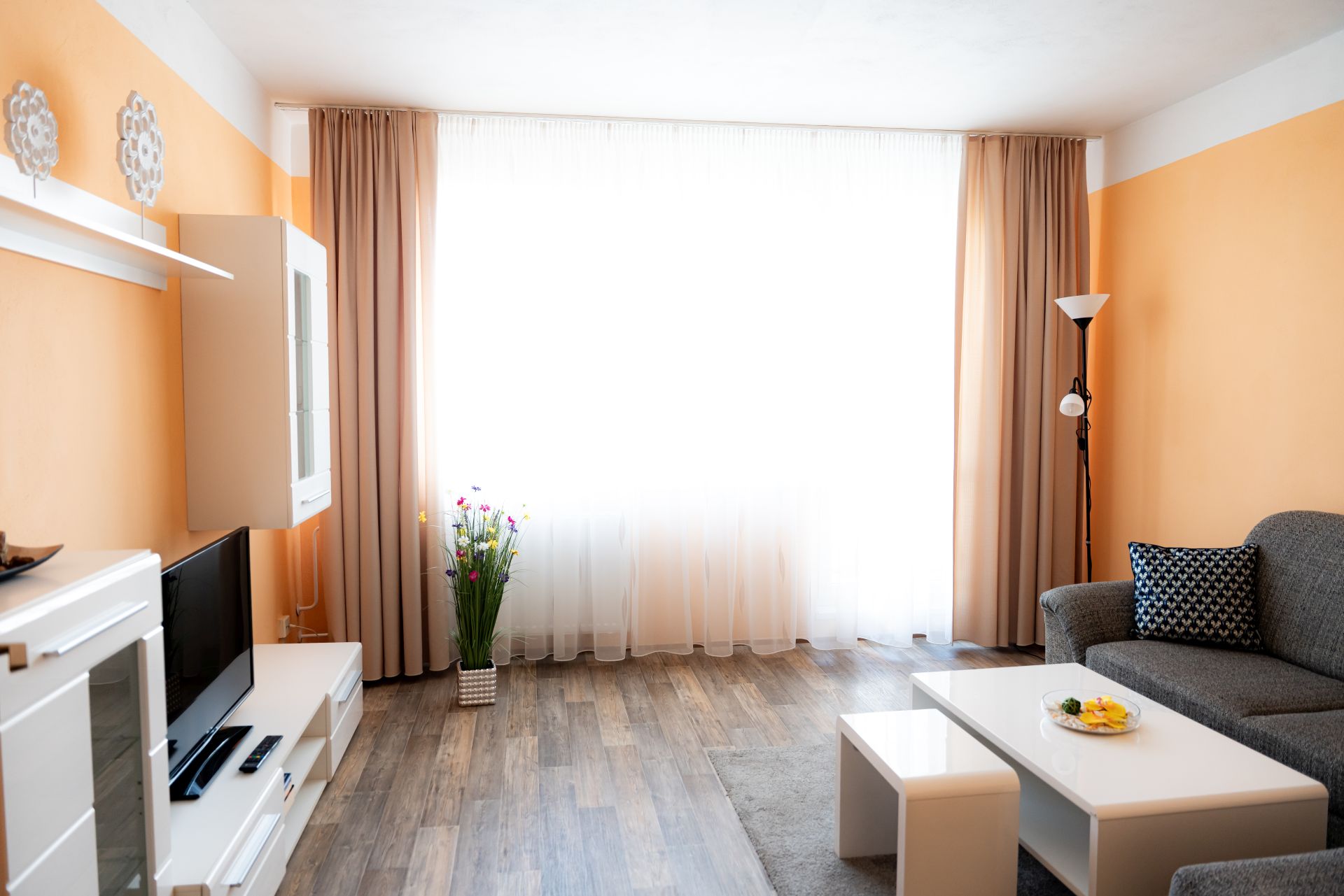 front view of the suite living room