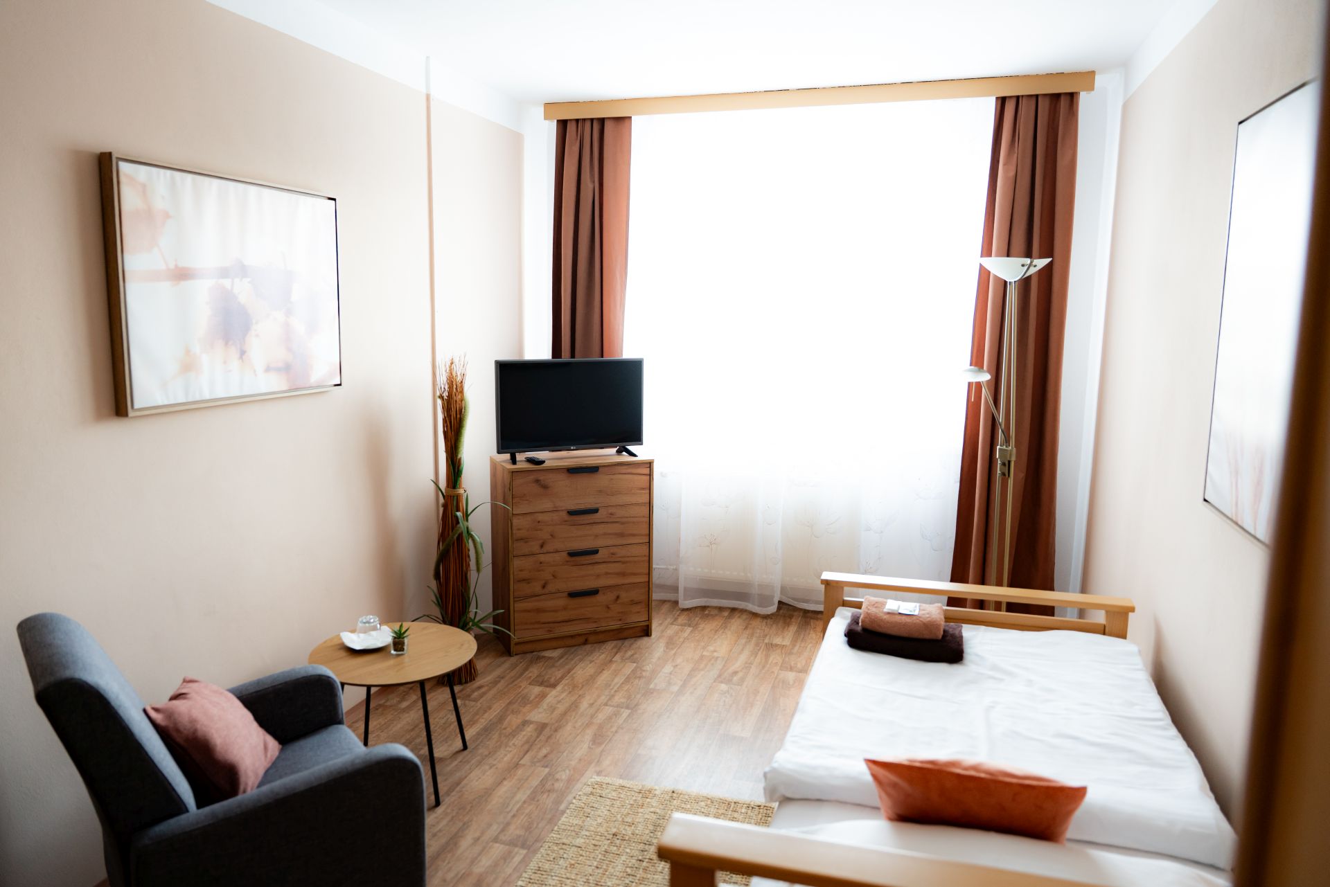 front view of single room